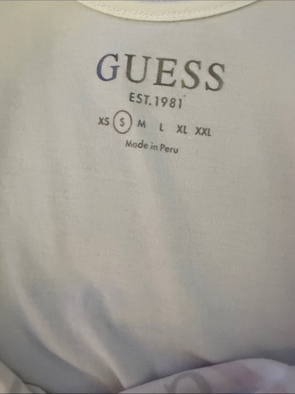 GUESS White Tank Logo Bodysuit with Red Triangle - Picture 3 of 3